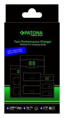 Patona 161951 Premium NP-FM50, NP-F550, NP-F750, NP-F970 Sony İkili USB-C Şarj Cihazı + PD20W Adaptör