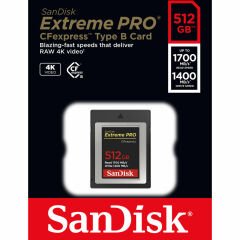 Sandisk 512GB Extreme PRO CFexpress 1700MB/s Type-B Hafıza Kartı