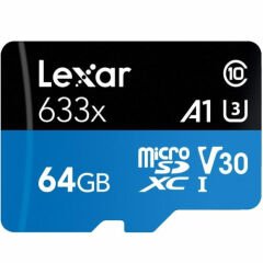 Lexar 64GB 633X 100MB/s SD Adaptörlü MicroSDXC Hafıza Kartı