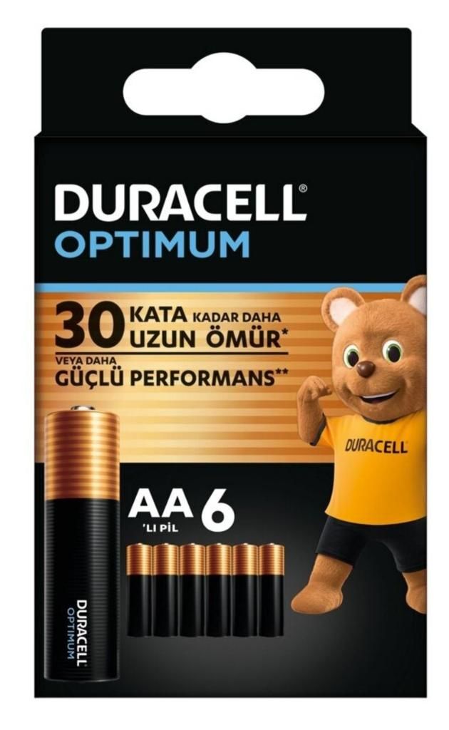 Duracell AA Optimum 6'lı Alkalin Kalem Pil