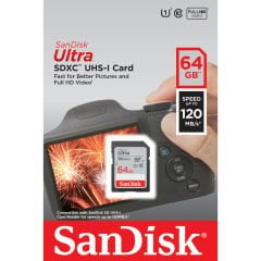 Sandisk Ultra 64GB SDXC 120MB/s Hafıza Kartı