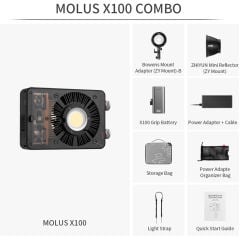 Zhiyun Molus X100 Combo 100W Taşınabilir Işık