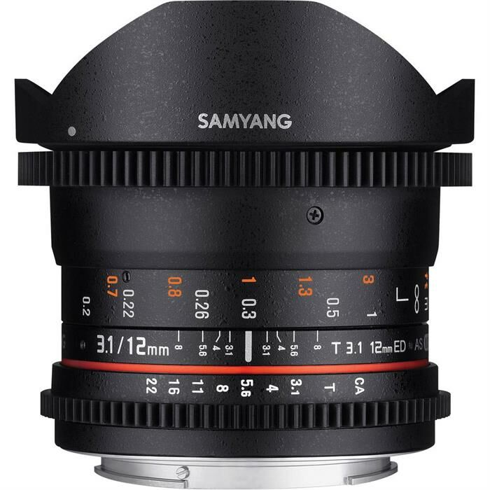 Samyang 12mm T3.1 VDSLR ED AS NCS Fisheye Cine Lens (Sony E)