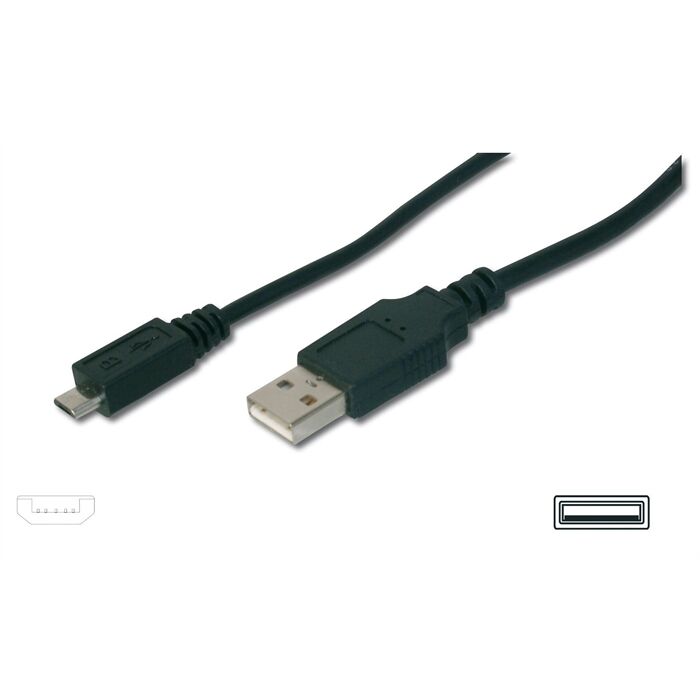 Assmann Digitus USB 2.0 Kablo (Micro USB B Erkek - Type A Erkek) 1.8 Metre