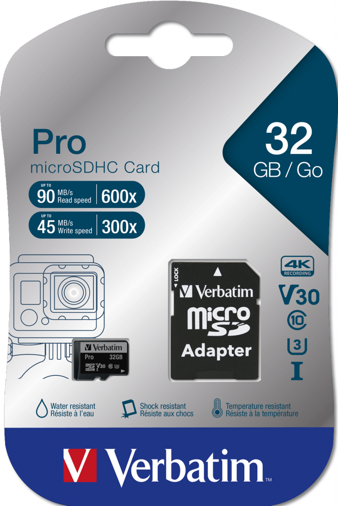 Verbatim 32GB Pro U3 90MB/s MicroSDHC Hafıza Kartı
