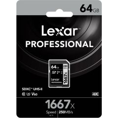 Lexar 64GB 1667x 250MB/s UHS-II V60 SDXC Hafıza Kartı