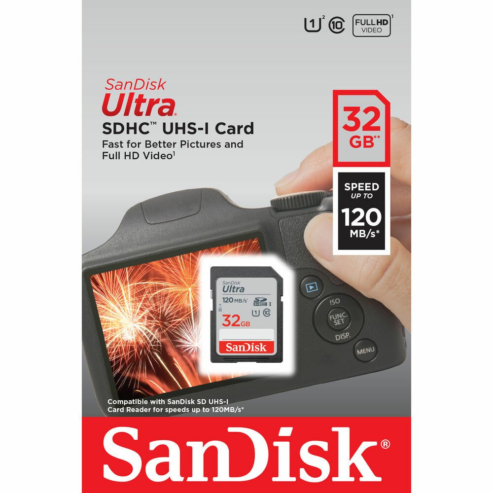 Sandisk Ultra 32GB SDHC 120MB/s Hafıza Kartı