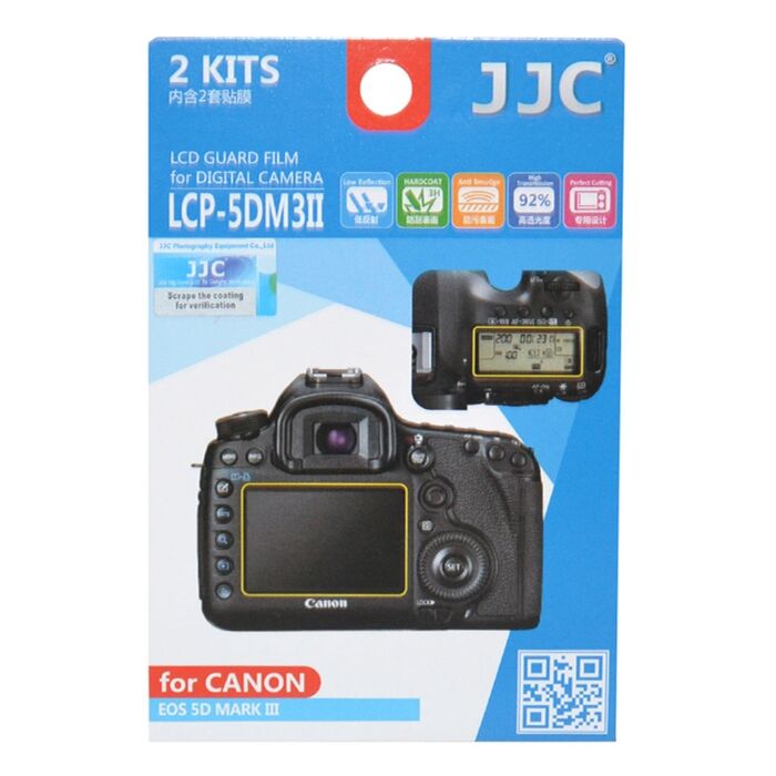 JJC LCP-5DM3II LCD Ekran Koruyucu Film 2'li Paket (Canon EOS 5D III, 5Ds, 5DsR, 5D IV)