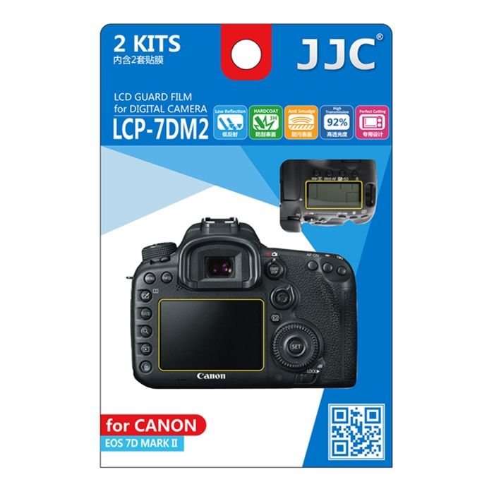 JJC LCP-7DM2 LCD Ekran Koruyucu Film 2'li Paket (Canon 7D II)