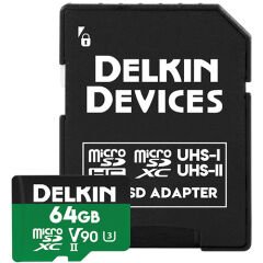 Delkin Devices 64GB Power MicroSDXC UHS-II 2000X 300MB/s V90 Hafıza Kartı