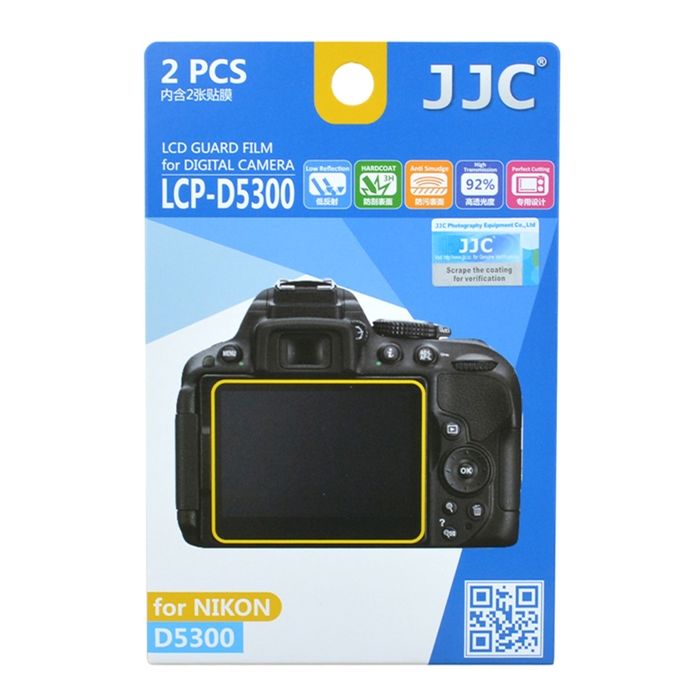 JJC LCP-D5300 LCD Ekran Koruyucu Film 2'li Paket (Nikon D5300, D5500, D5600)