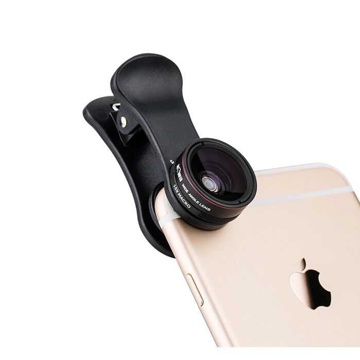 Kiwifotos 3in1 Akıllı Telefonlar İçin Geniş Açı & Makro & Balıkgözü Lens (Siyah)
