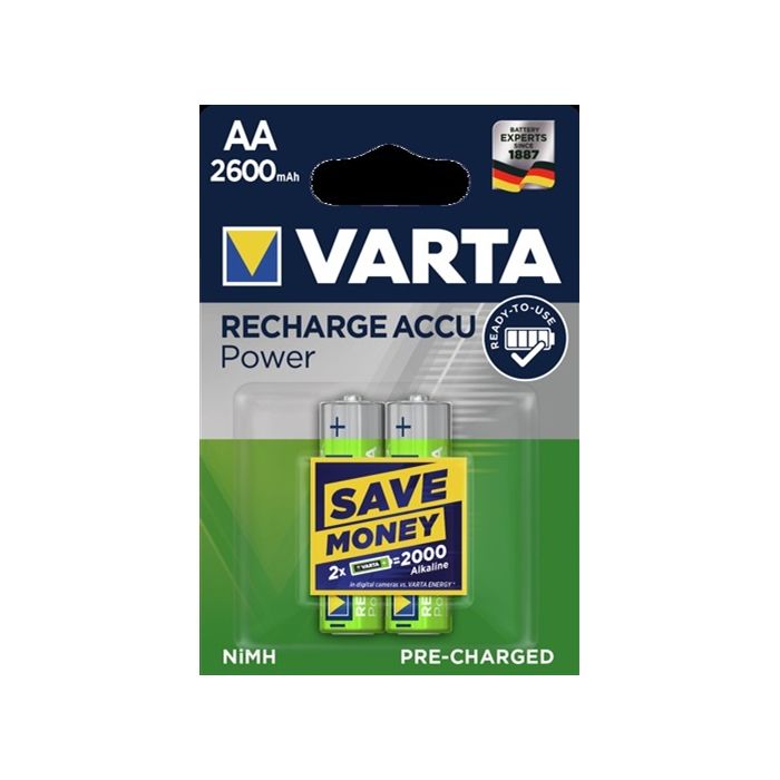 Varta AA 2600 mAh Şarjlı Kalem Pil (2'li Paket)