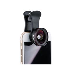 Kiwifotos 2in1 Akıllı Telefonlar İçin Geniş Açı & Makro Lens (Siyah)