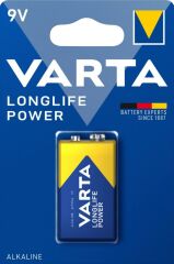 Varta 9V Longlife Power Alkalin Pil (SKT: 12-2027)