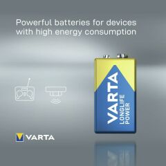 Varta 9V Longlife Power Alkalin Pil (SKT: 12-2027)