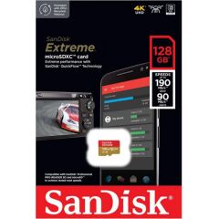 Sandisk Extreme 128GB MicroSDXC 190MB/s Hafıza Kartı