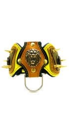 Lion Figured Handmade Spiked Dog Collar