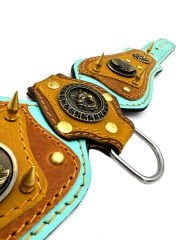 Wolf Figured Leather Luxury Spiked Dog Collar