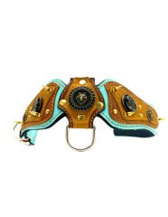 Wolf Figured Leather Luxury Spiked Dog Collar