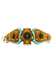 Wolf Figured Leather Luxury Spiked Dog Collar