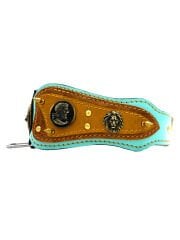 Wolf Figured Leather Luxury Spiked Dog Collar