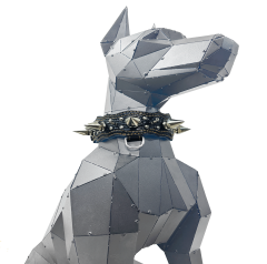 Big Silver Spiked Luxury Leather Dog Collar