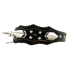 Big Silver Spiked Luxury Leather Dog Collar