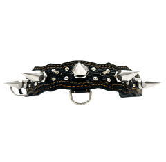 Big Silver Spiked Luxury Leather Dog Collar