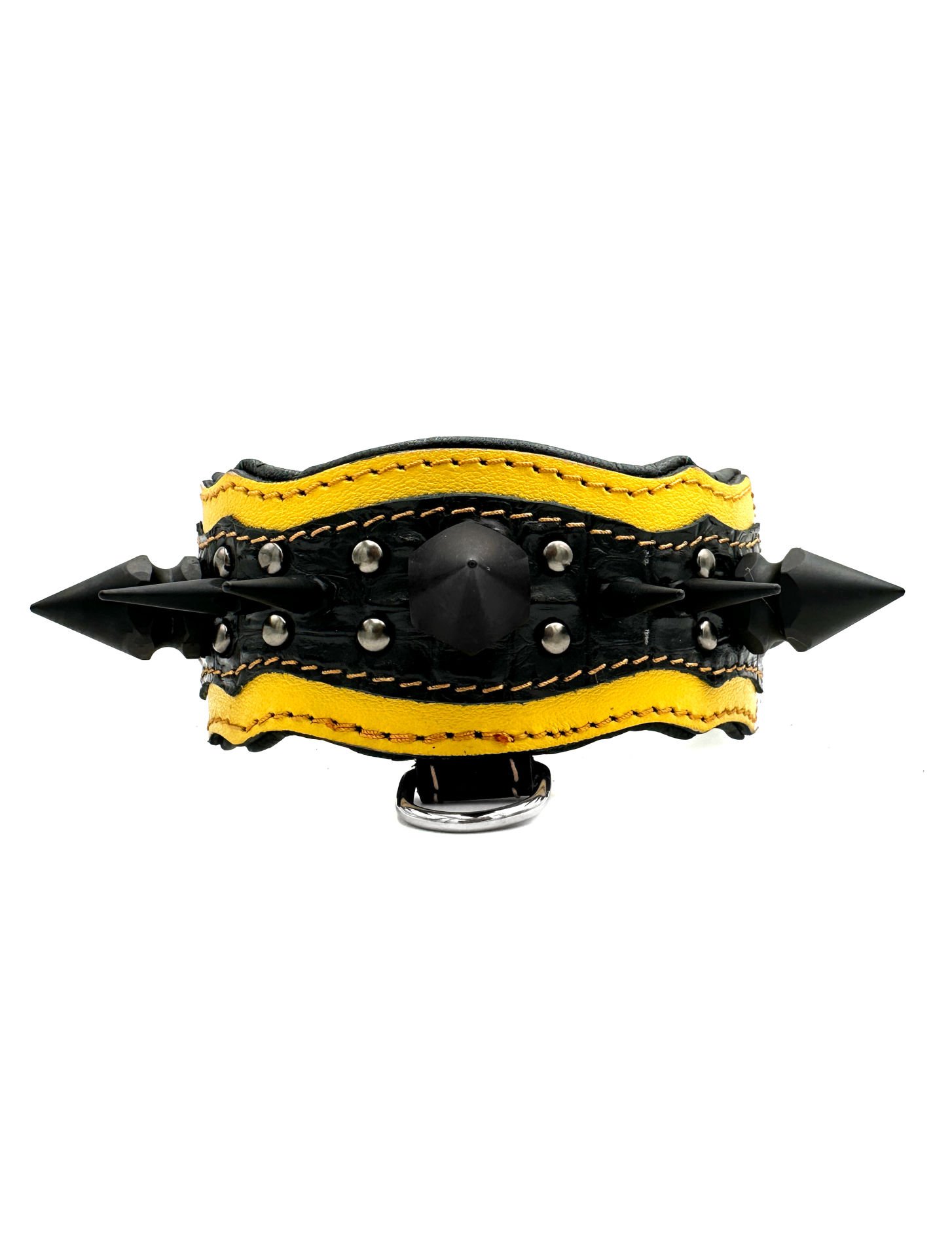 Luxury Leather Big Spiked Dog Collar