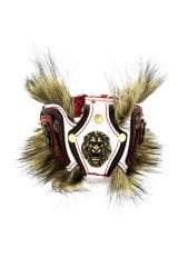 Red ''Griffin'' Fur Leather Dog Collar