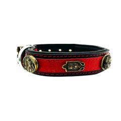 Poseidon Figured Luxury Handmade Leather Dog Collar