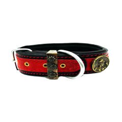 Poseidon Figured Luxury Handmade Leather Dog Collar