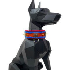 Brown ''Desert Lion'' Leather Dog Collar