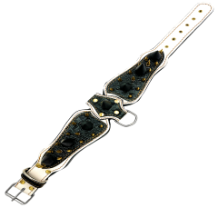 Crocodile Embossed Big Spiked Luxury Leather Dog Collar