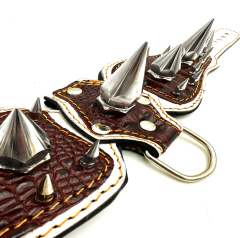 Big Silver Spiked Handmade Leather Dog Collar