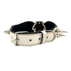 Big Silver Spiked Handmade Leather Dog Collar