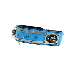 Blue ''Spartan'' Spiked Leather Dog Collar