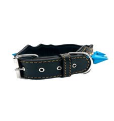Blue Big Spiked Handmade Leather Dog Collar