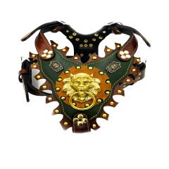 Green Exclusive ''Nemean'' Leather Dog Harness