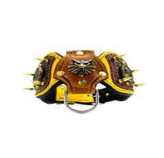 Crocodile Embossed Spiked Luxury Leather Dog Collar