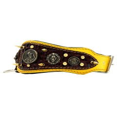 Crocodile Embossed Spiked Luxury Leather Dog Collar
