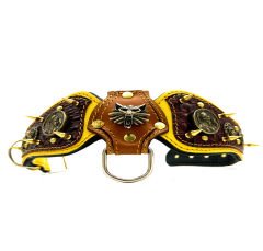 Crocodile Embossed Spiked Luxury Leather Dog Collar