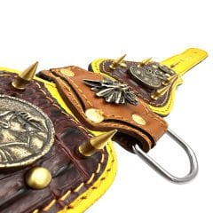 Crocodile Embossed Spiked Luxury Leather Dog Collar