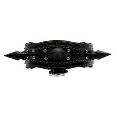 Huge Spiked Crocodile Embossed Handmade Leather Dog Collar