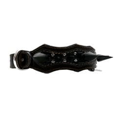 Huge Spiked Crocodile Embossed Handmade Leather Dog Collar