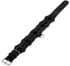 Huge Spiked Crocodile Embossed Handmade Leather Dog Collar