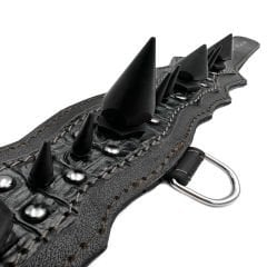 Huge Spiked Crocodile Embossed Handmade Leather Dog Collar