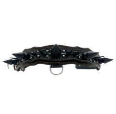 Huge Spiked Crocodile Embossed Handmade Leather Dog Collar