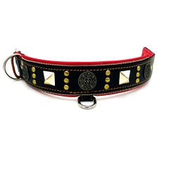 Black ''Diana'' Leather Dog Collar